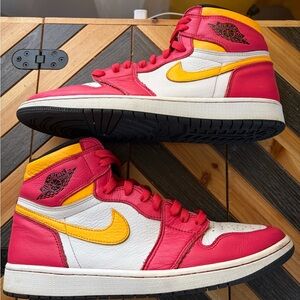 Air Jordan 1 retro light fusion Red and Yellow High-Top Sneakers